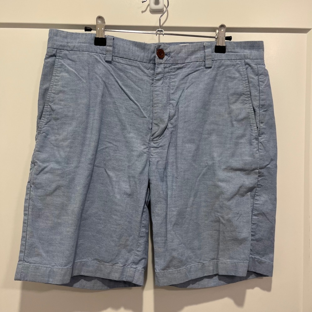 Vineyard Vines Mens Light Blue Chambray Breaker Shorts Size 34 Preppy Cotton